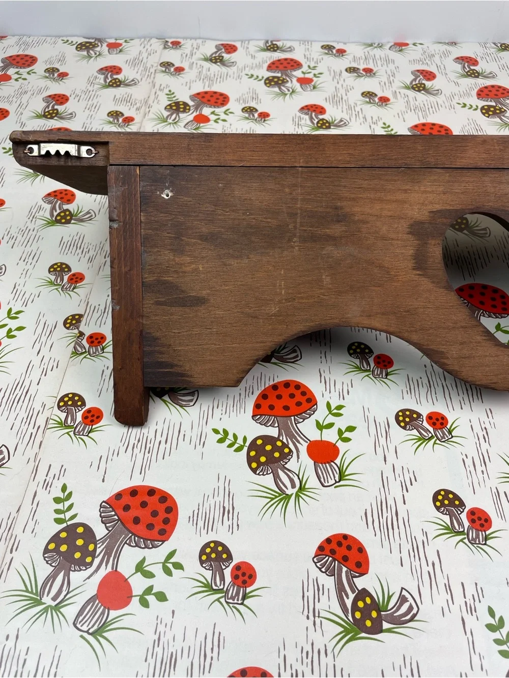 Vintage Heart Shelf Dark Colored Wooden Trinket Display